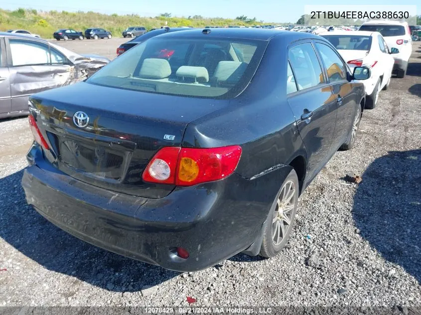 2010 Toyota Corolla S/Le/Xle VIN: 2T1BU4EE8AC388630 Lot: 12078429