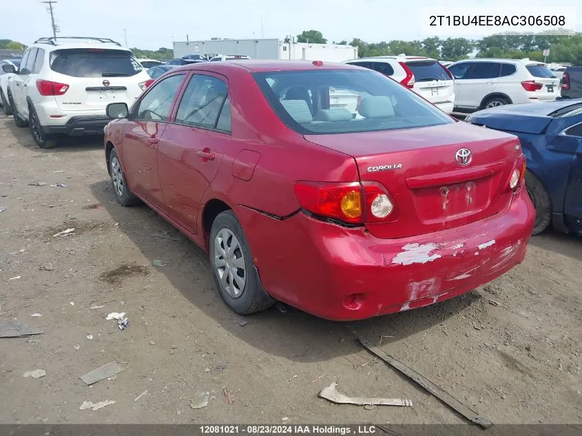 2010 Toyota Corolla S/Le/Xle VIN: 2T1BU4EE8AC306508 Lot: 12081021