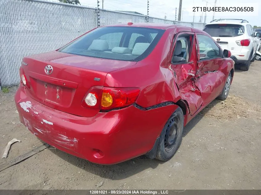 2010 Toyota Corolla S/Le/Xle VIN: 2T1BU4EE8AC306508 Lot: 12081021