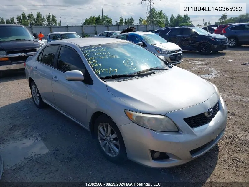 2010 Toyota Corolla S/Le/Xle VIN: 2T1BU4EE1AC365982 Lot: 12082566