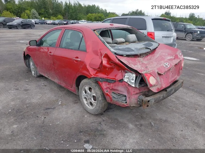 2010 Toyota Corolla Ce VIN: 2T1BU4EE7AC385329 Lot: 12084655