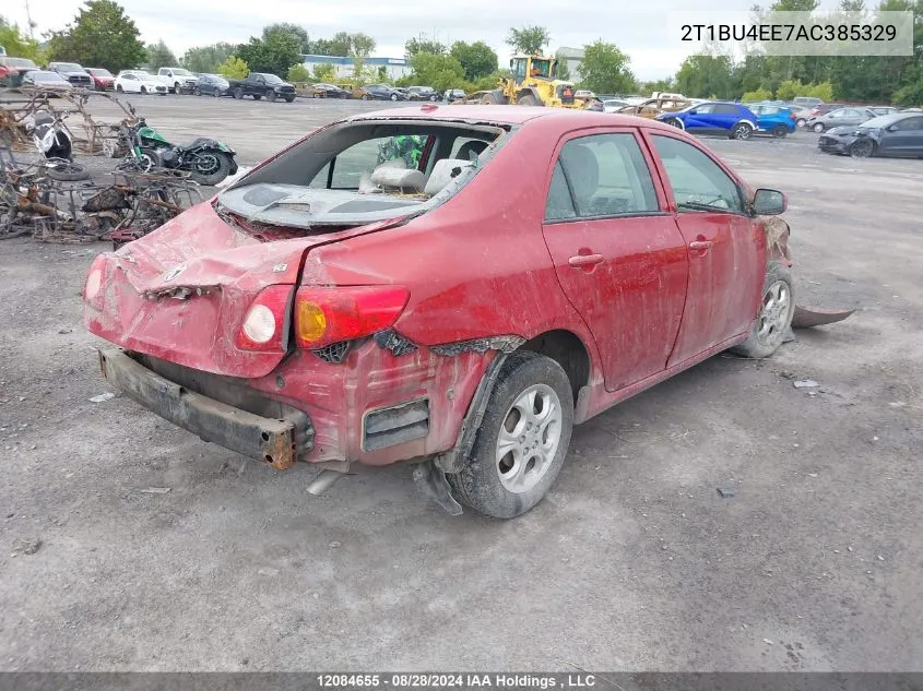 2010 Toyota Corolla Ce VIN: 2T1BU4EE7AC385329 Lot: 12084655