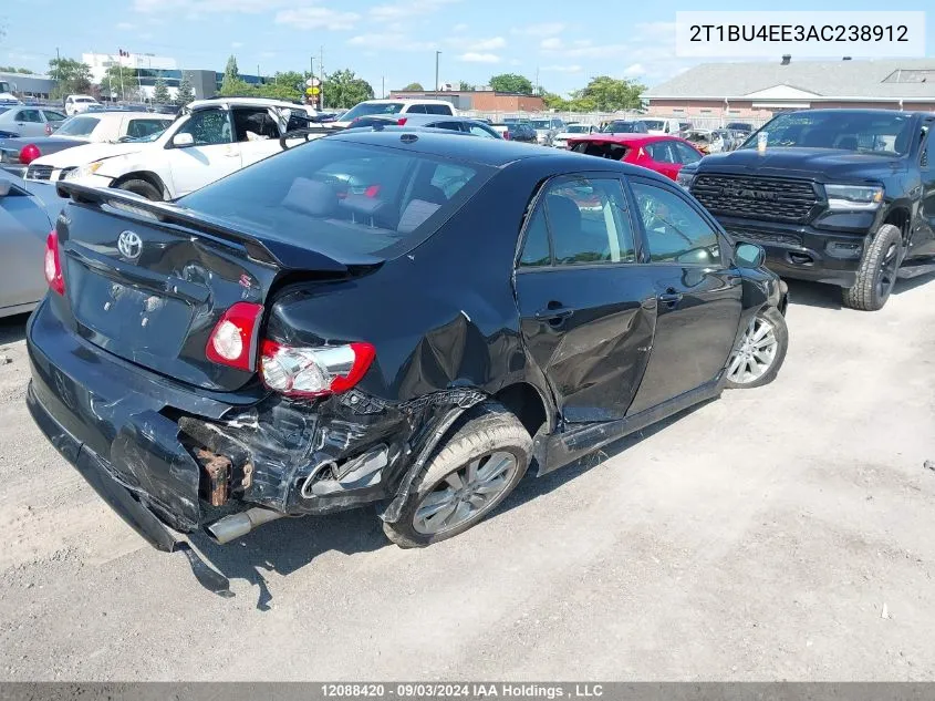 2010 Toyota Corolla S VIN: 2T1BU4EE3AC238912 Lot: 12088420