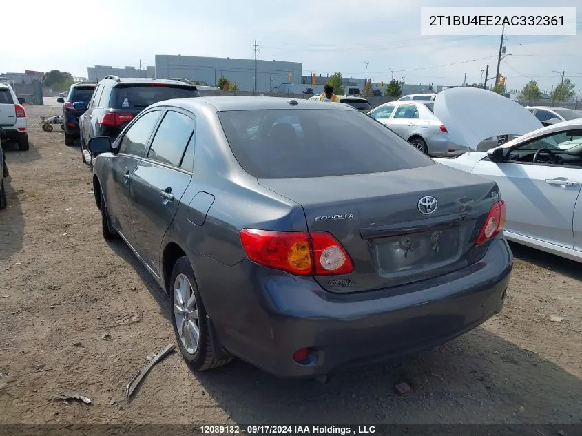 2010 Toyota Corolla Le VIN: 2T1BU4EE2AC332361 Lot: 12089132