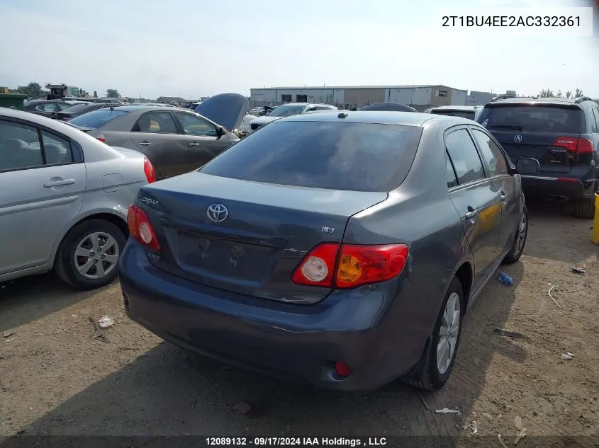 2010 Toyota Corolla Le VIN: 2T1BU4EE2AC332361 Lot: 12089132