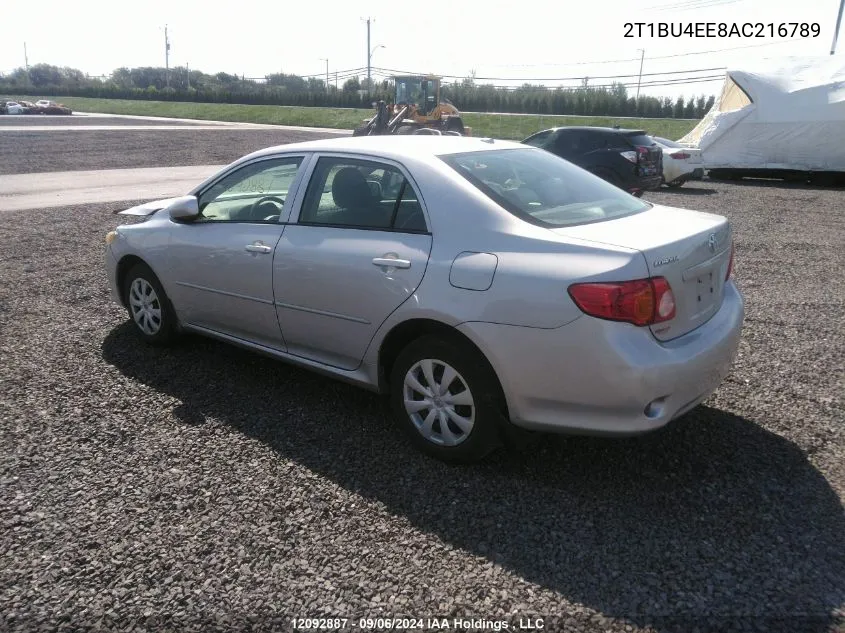 2010 Toyota Corolla S/Le/Xle VIN: 2T1BU4EE8AC216789 Lot: 12092887