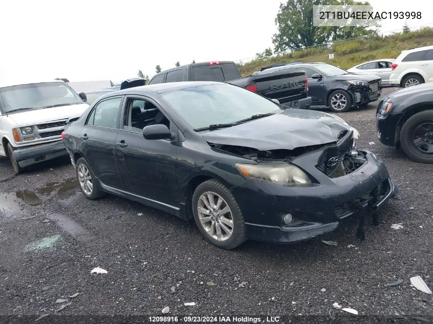 2010 Toyota Corolla S VIN: 2T1BU4EEXAC193998 Lot: 12098916