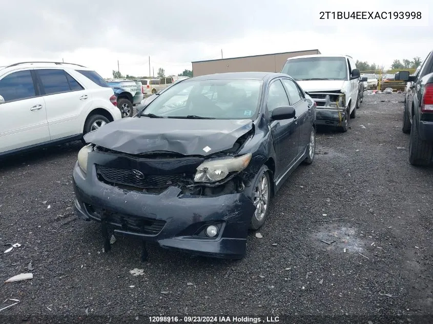 2010 Toyota Corolla S VIN: 2T1BU4EEXAC193998 Lot: 12098916