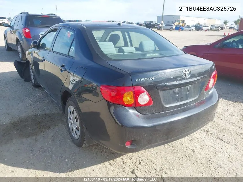 2010 Toyota Corolla Ce VIN: 2T1BU4EE8AC326726 Lot: 12103110