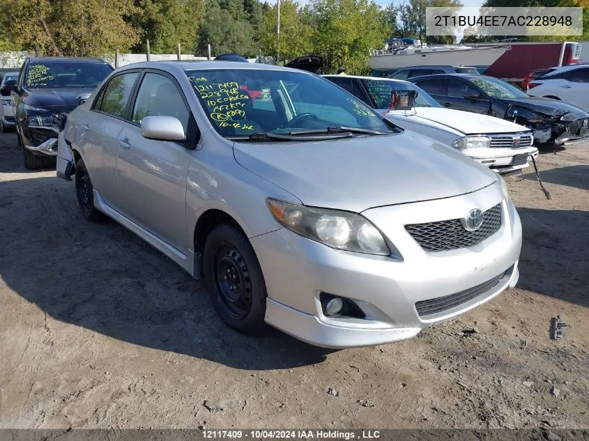 2010 Toyota Corolla S/Le/Xle VIN: 2T1BU4EE7AC228948 Lot: 12117409