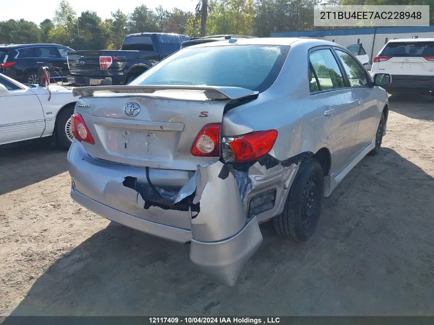 2010 Toyota Corolla S/Le/Xle VIN: 2T1BU4EE7AC228948 Lot: 12117409