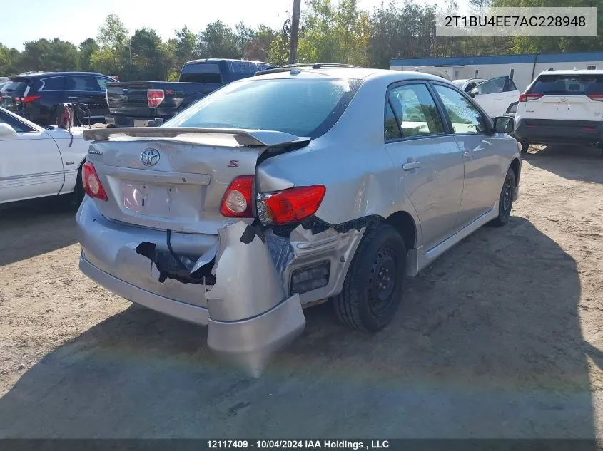 2010 Toyota Corolla S/Le/Xle VIN: 2T1BU4EE7AC228948 Lot: 12117409