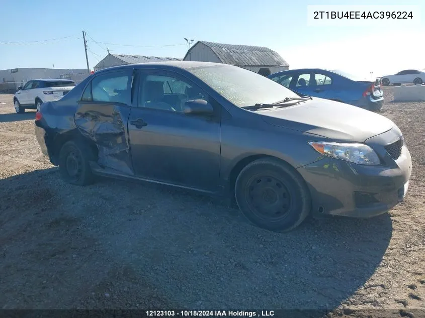 2010 Toyota Corolla Ce VIN: 2T1BU4EE4AC396224 Lot: 12123103