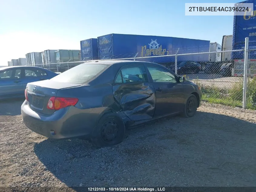 2010 Toyota Corolla Ce VIN: 2T1BU4EE4AC396224 Lot: 12123103