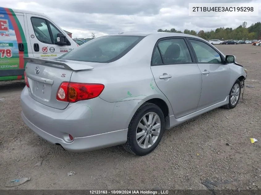 2010 Toyota Corolla S VIN: 2T1BU4EE3AC195298 Lot: 12123163