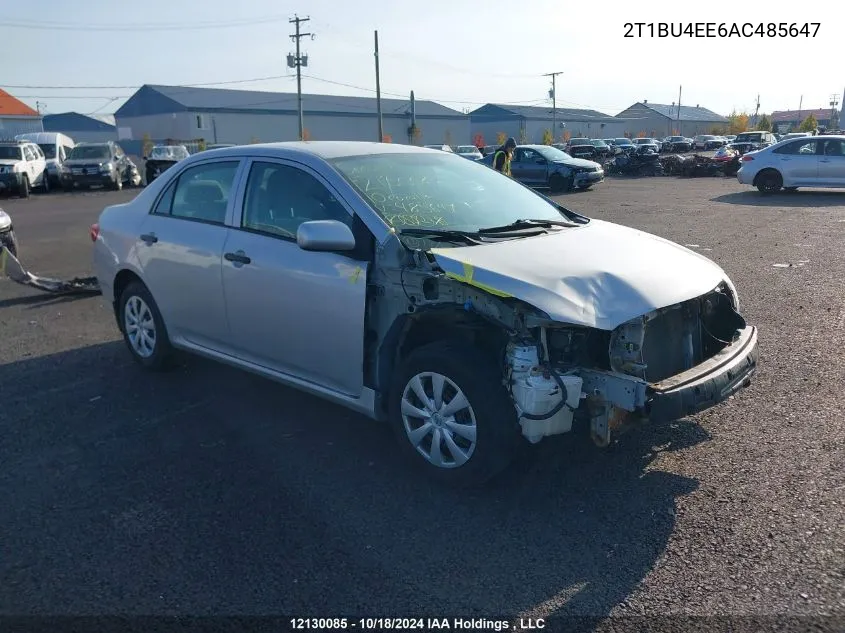 2010 Toyota Corolla S/Le/Xle VIN: 2T1BU4EE6AC485647 Lot: 12130085