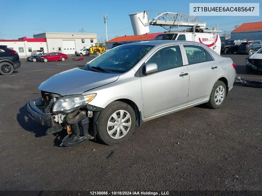 2010 Toyota Corolla S/Le/Xle VIN: 2T1BU4EE6AC485647 Lot: 12130085