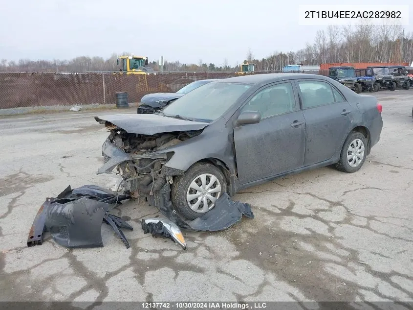 2010 Toyota Corolla Ce VIN: 2T1BU4EE2AC282982 Lot: 12137742