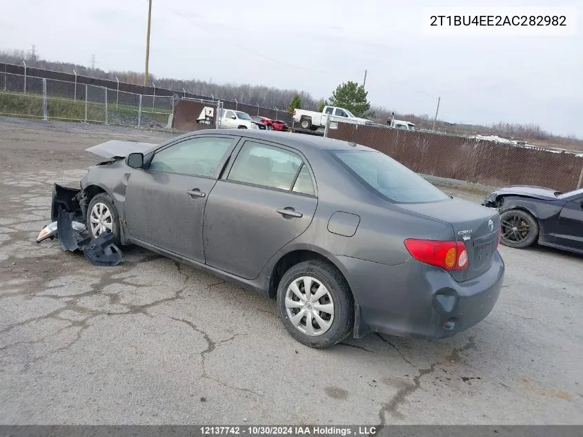 2010 Toyota Corolla Ce VIN: 2T1BU4EE2AC282982 Lot: 12137742