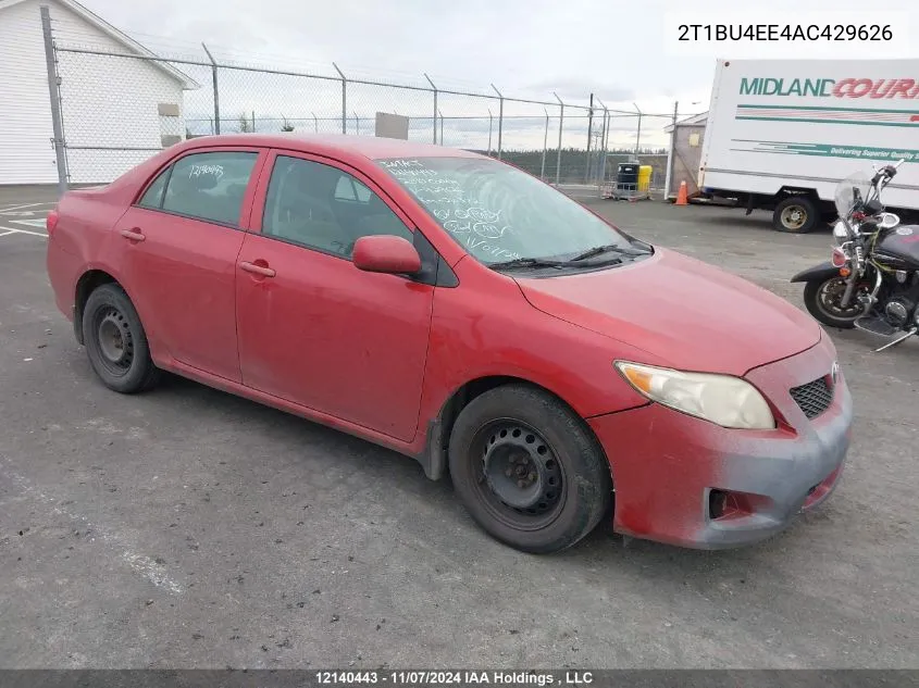 2010 Toyota Corolla Ce VIN: 2T1BU4EE4AC429626 Lot: 12140443