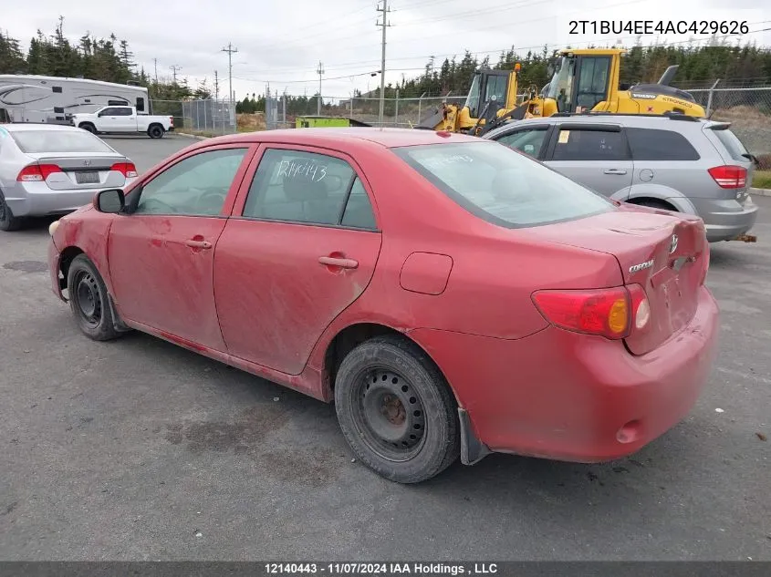 2010 Toyota Corolla Ce VIN: 2T1BU4EE4AC429626 Lot: 12140443