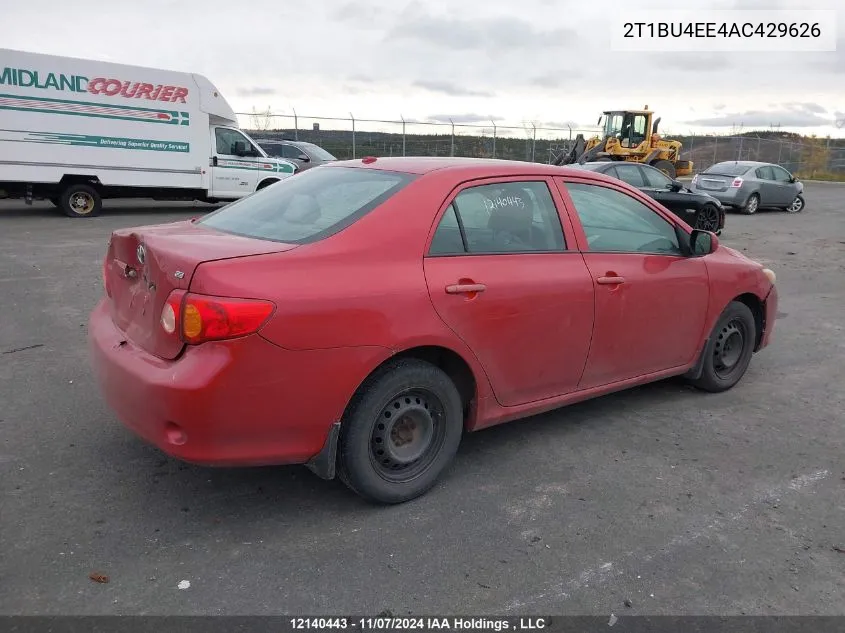 2010 Toyota Corolla Ce VIN: 2T1BU4EE4AC429626 Lot: 12140443