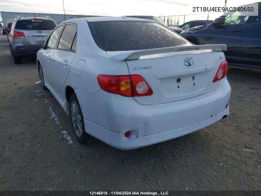 2010 Toyota Corolla S/Le/Xle VIN: 2T1BU4EE9AC240650 Lot: 12146818