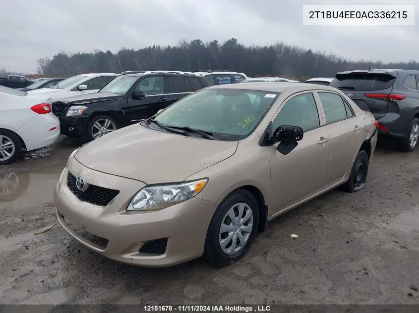 2010 Toyota Corolla VIN: 2T1BU4EE0AC336215 Lot: 12151678