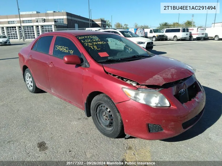 2010 Toyota Corolla Ce VIN: 2T1BU4EE1AC291494 Lot: 20177322