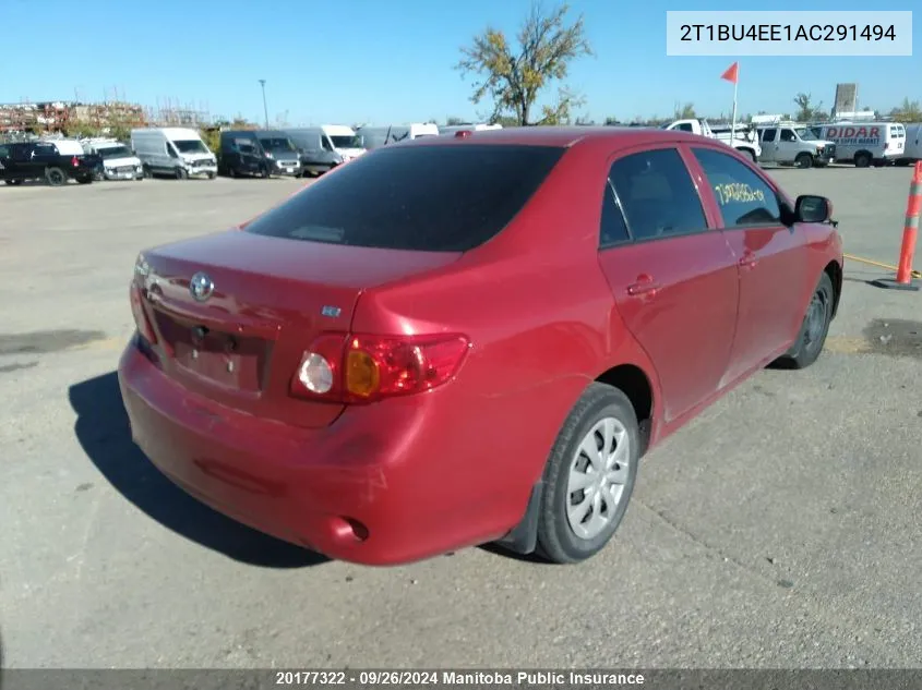 2010 Toyota Corolla Ce VIN: 2T1BU4EE1AC291494 Lot: 20177322