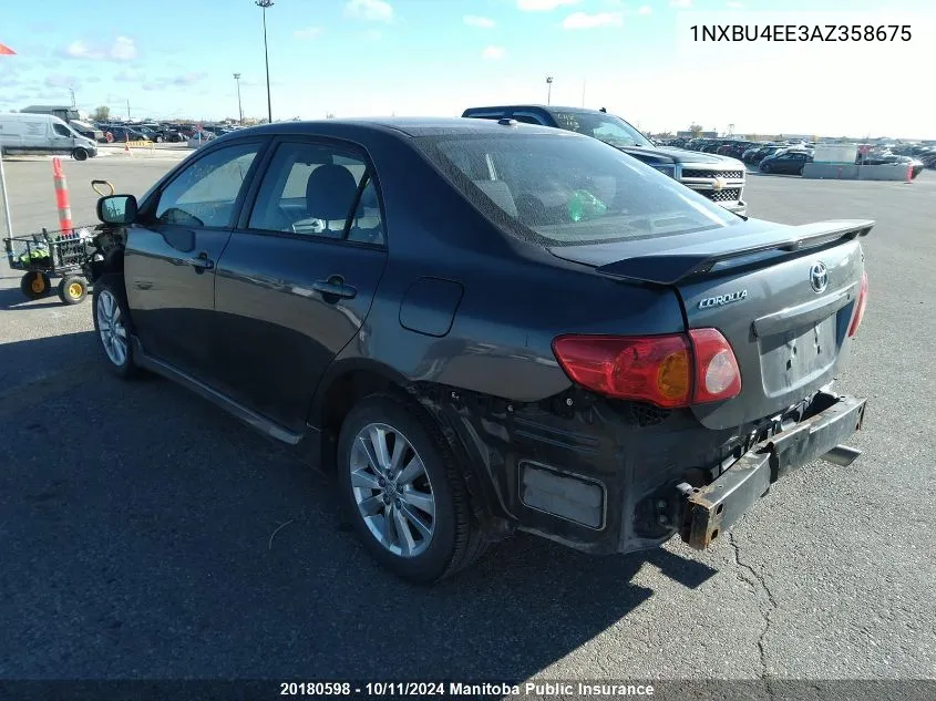 2010 Toyota Corolla S VIN: 1NXBU4EE3AZ358675 Lot: 20180598