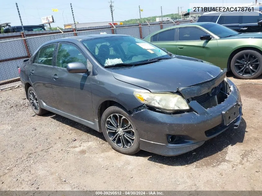 2010 Toyota Corolla S VIN: 2T1BU4EE2AC478761 Lot: 39290512