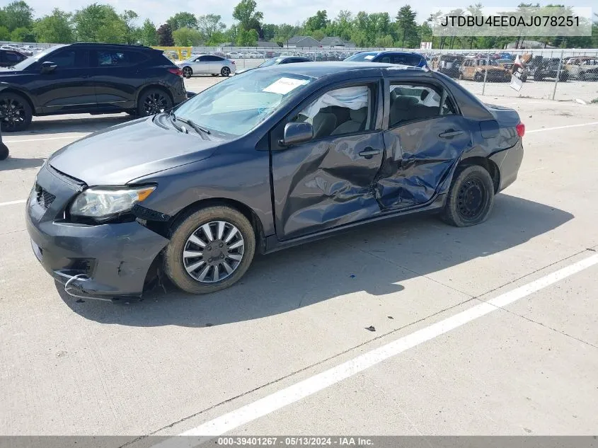 2010 Toyota Corolla Le VIN: JTDBU4EE0AJ078251 Lot: 39401267