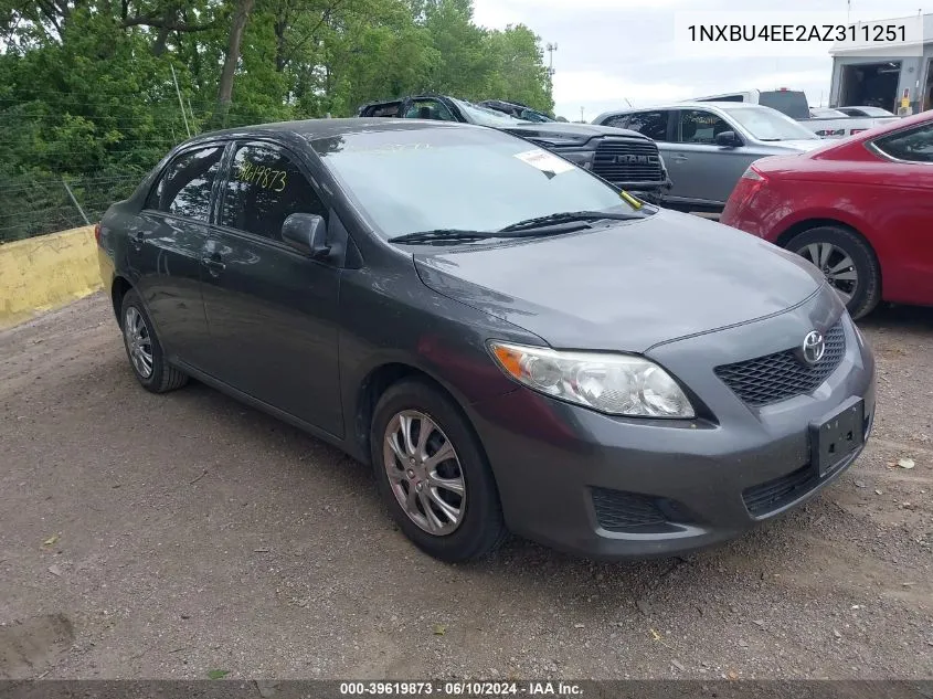 2010 Toyota Corolla Le VIN: 1NXBU4EE2AZ311251 Lot: 39619873