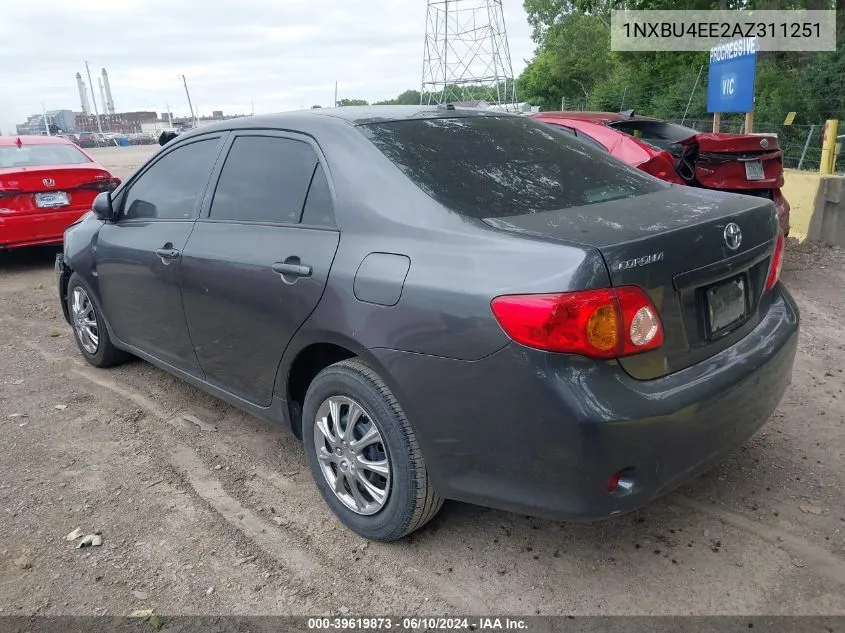 2010 Toyota Corolla Le VIN: 1NXBU4EE2AZ311251 Lot: 39619873