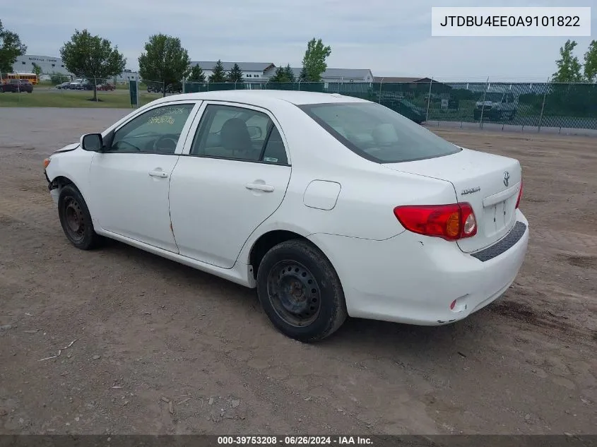 2010 Toyota Corolla Le VIN: JTDBU4EE0A9101822 Lot: 39753208