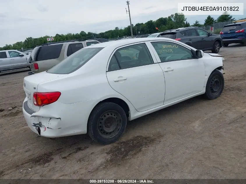 2010 Toyota Corolla Le VIN: JTDBU4EE0A9101822 Lot: 39753208