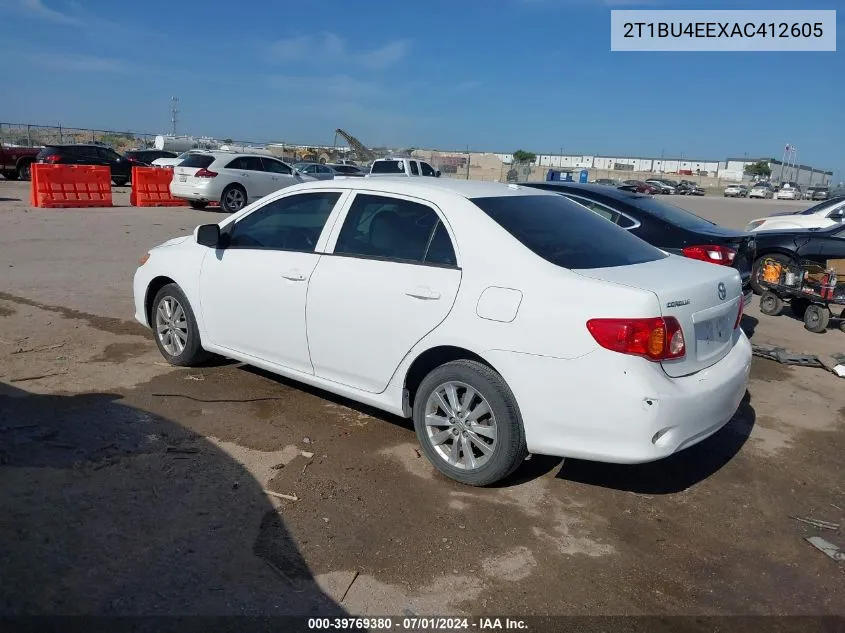 2010 Toyota Corolla Le VIN: 2T1BU4EEXAC412605 Lot: 39769380