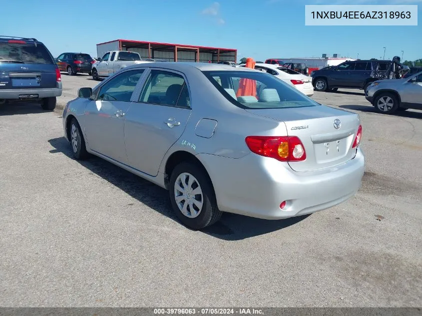 2010 Toyota Corolla Le VIN: 1NXBU4EE6AZ318963 Lot: 39796063