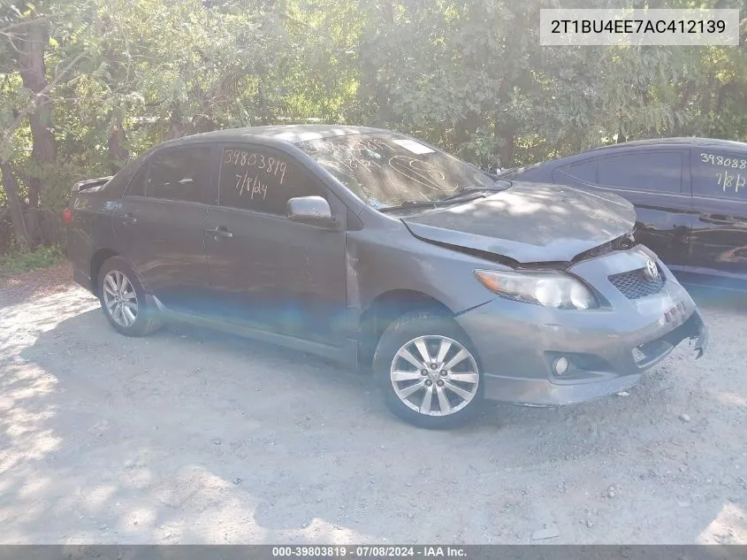 2010 Toyota Corolla S VIN: 2T1BU4EE7AC412139 Lot: 39803819