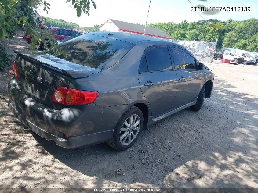 2010 Toyota Corolla S VIN: 2T1BU4EE7AC412139 Lot: 39803819