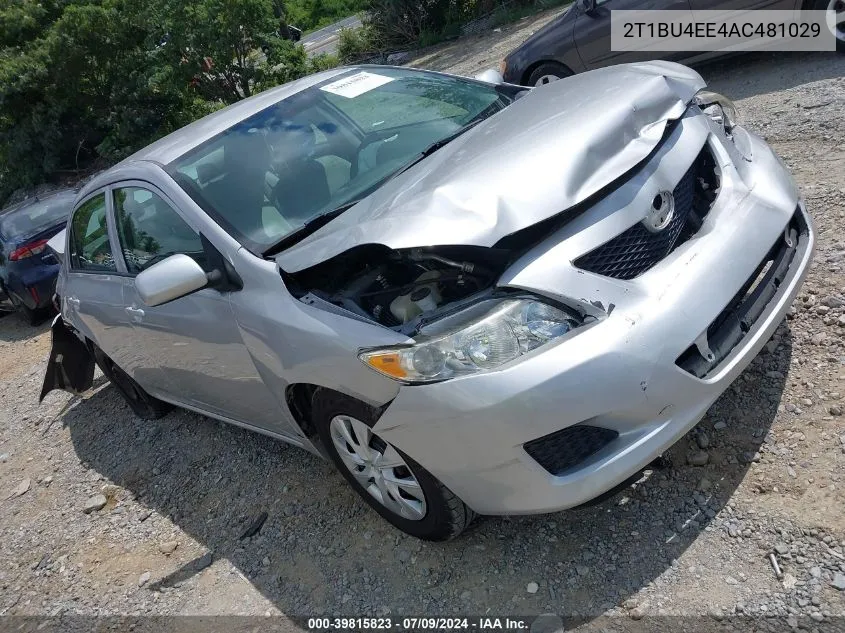 2010 Toyota Corolla Le VIN: 2T1BU4EE4AC481029 Lot: 39815823