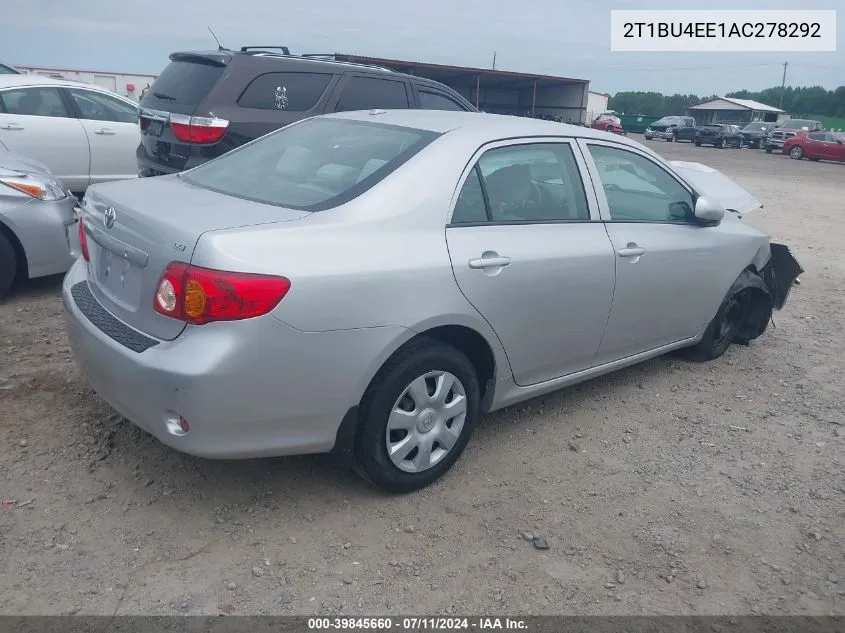 2T1BU4EE1AC278292 2010 Toyota Corolla Le