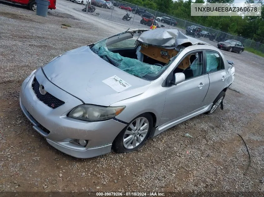 2010 Toyota Corolla S VIN: 1NXBU4EE8AZ360678 Lot: 39879206