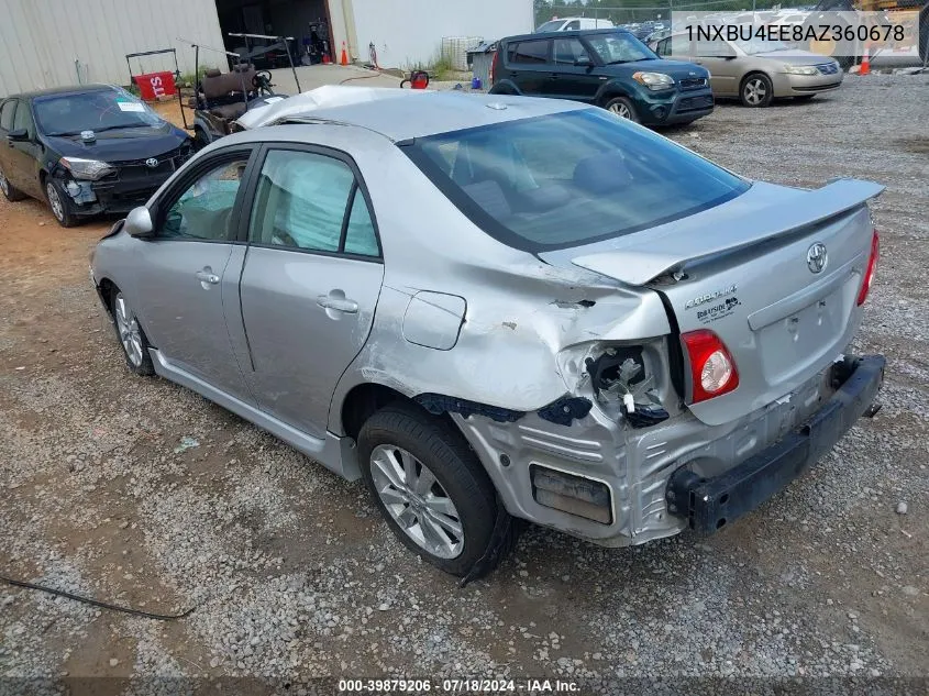 2010 Toyota Corolla S VIN: 1NXBU4EE8AZ360678 Lot: 39879206