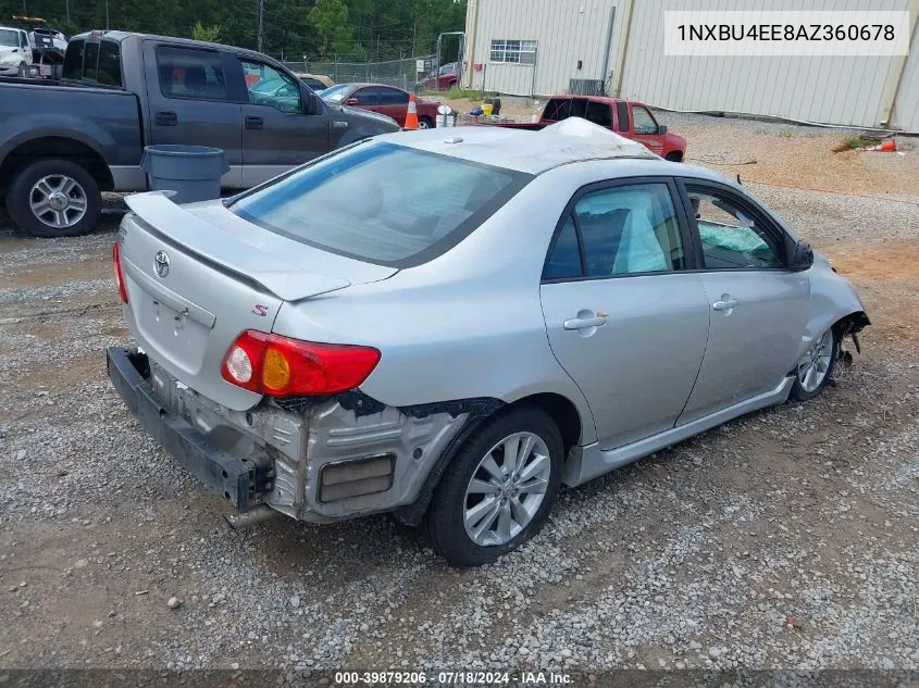 2010 Toyota Corolla S VIN: 1NXBU4EE8AZ360678 Lot: 39879206