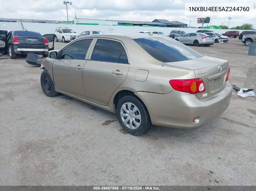 2010 Toyota Corolla Le VIN: 1NXBU4EE5AZ244760 Lot: 39887585