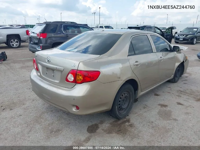 2010 Toyota Corolla Le VIN: 1NXBU4EE5AZ244760 Lot: 39887585