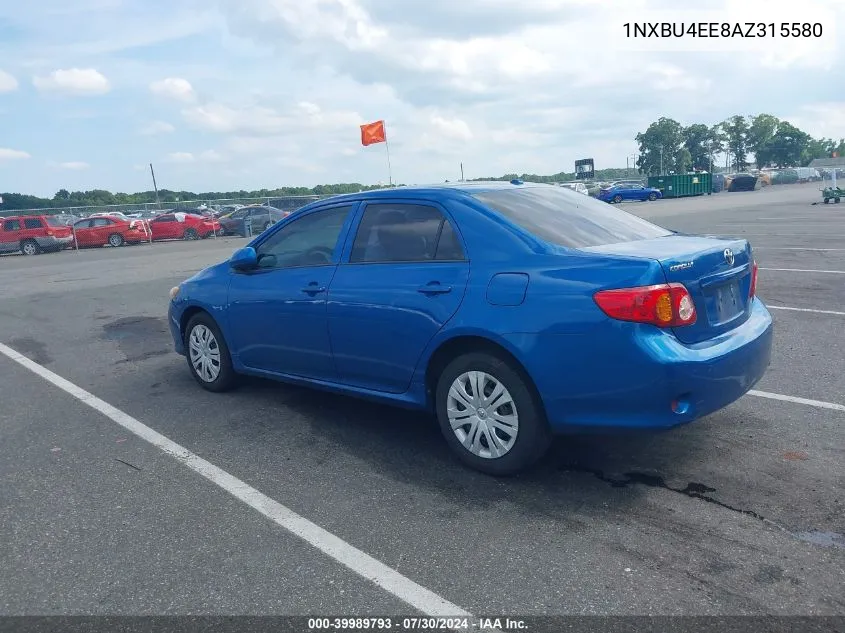 2010 Toyota Corolla Le VIN: 1NXBU4EE8AZ315580 Lot: 39989793