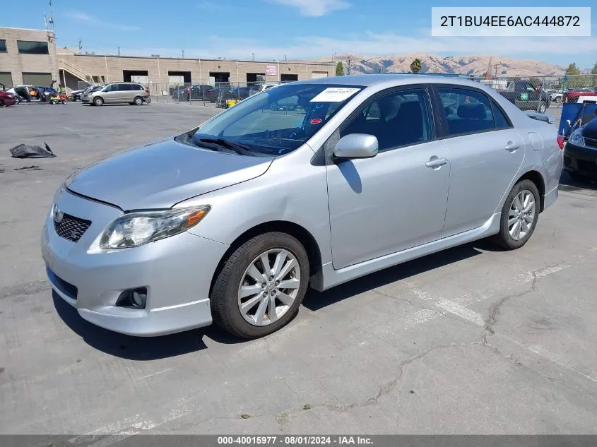 2010 Toyota Corolla S VIN: 2T1BU4EE6AC444872 Lot: 40015977